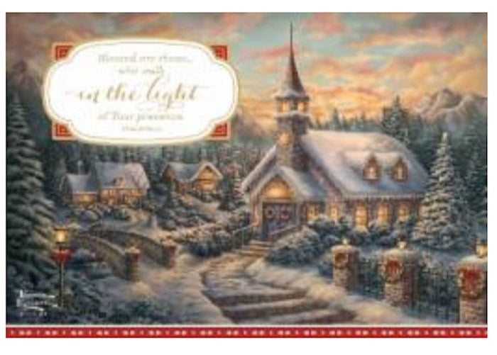 Boxed Card-Christmas-Thomas Kinkade Blessed Church (Box Of 16)