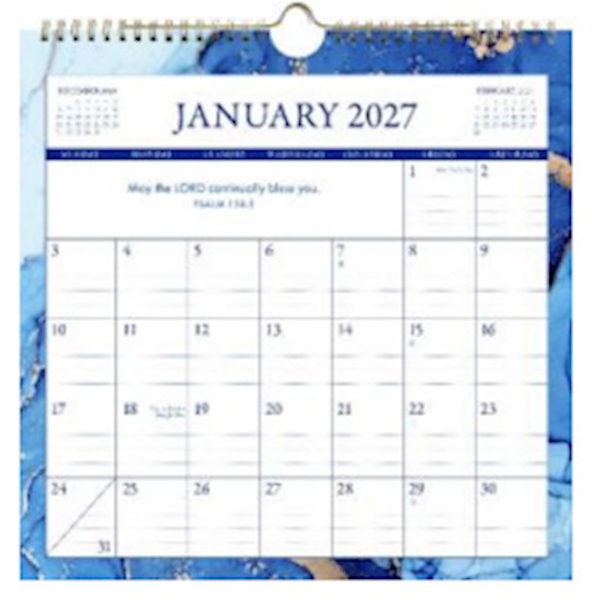 2027 Mini Spiral Wall Calendar-Marble