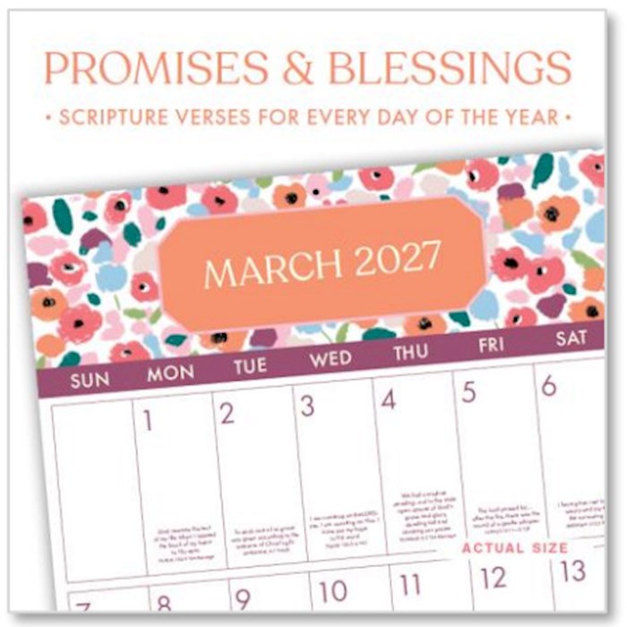 2027 Wall Calendar-Promises &amp; Blessings Bible Verses