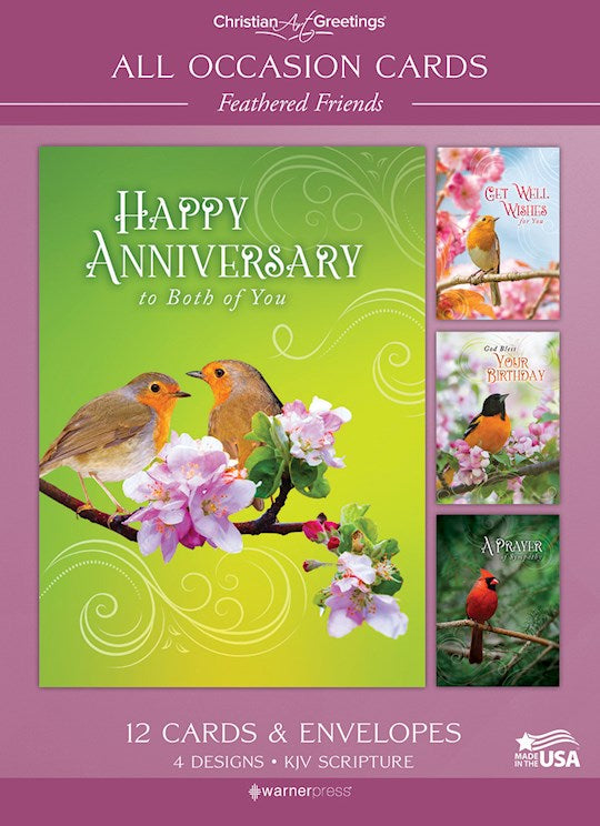 Boxed Card-All Occasion-Feathered Friends (KJV) (Box Of 12)