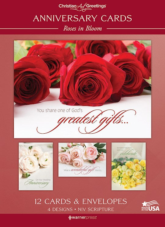 Boxed Card-Anniversary-Roses in Bloom (NIV) (Box Of 12)