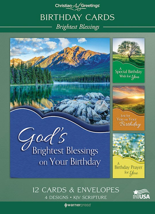 Boxed Card-Birthday-Brightest Blessings (KJV) (Box Of 12)