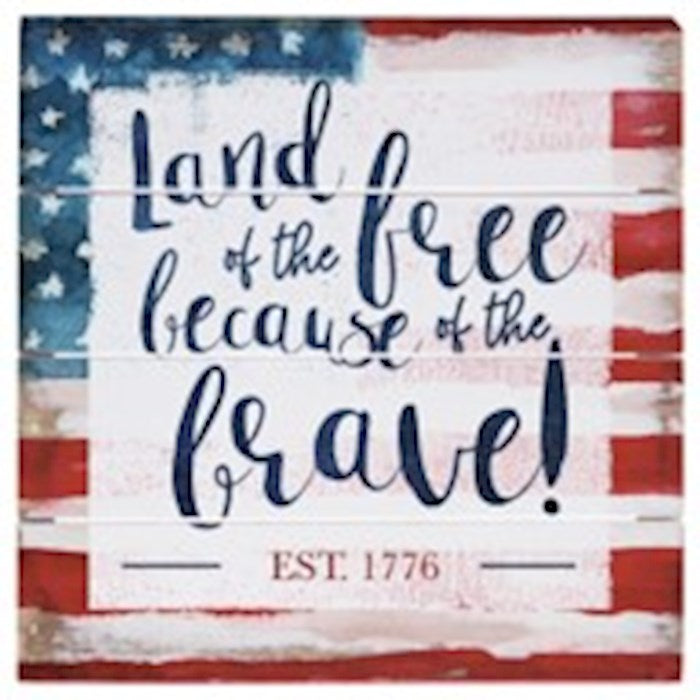 Petite Pallet-Land of the Free Because of the Brave (6" x 6") (*EXCLUSIVE)