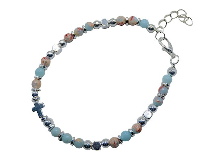 Bracelet-Eden Merry-Cross-Beaded-Earthy