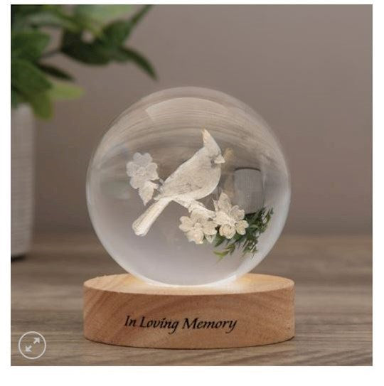 Crystal Keepsake-Cardinal/In Loving Memory (4&