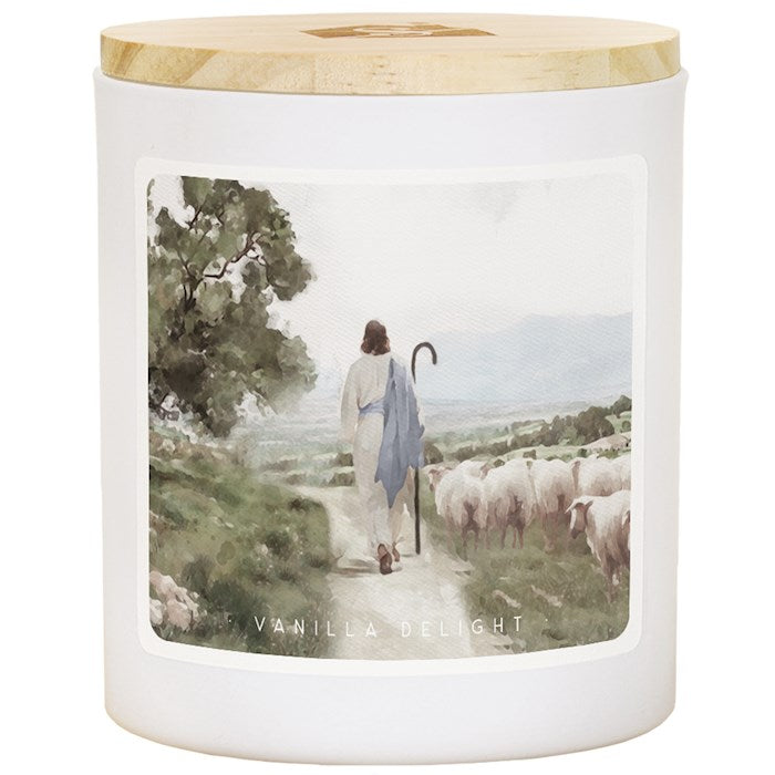 Candle-Jesus Shepherd Flock -Vanilla Delight Scent (11OZ-2 WICK)