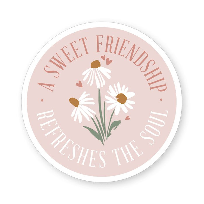 Sticker-A Sweet Friendship Refreshes The Soul (2.5" x 3.5")