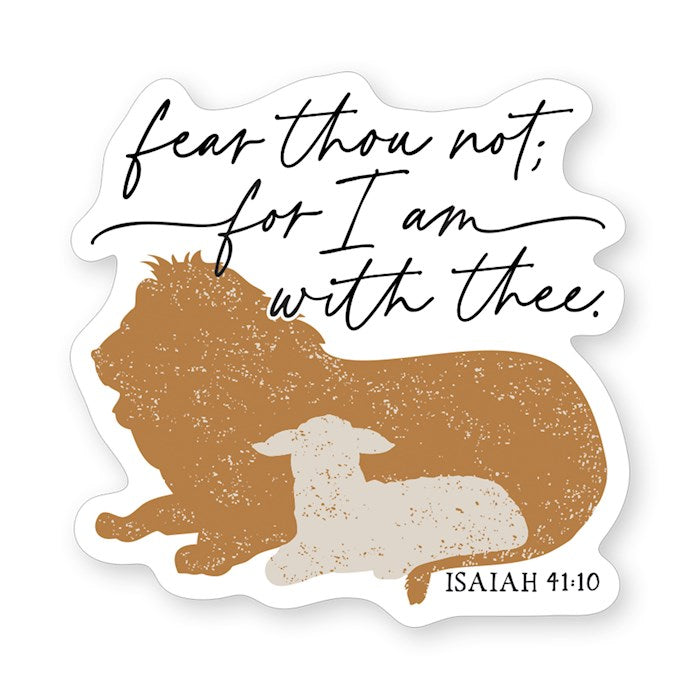 Sticker-Fear Thou Not Lion Lamb (2.5" X 3.5")