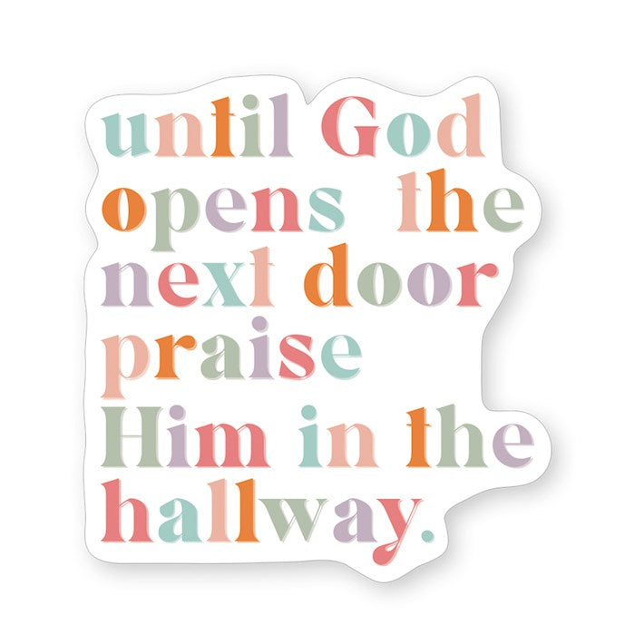 Sticker-God Opens Next Door (2.5" X 3.5")