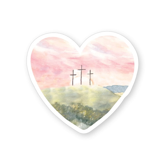 Sticker-Sunrise Crosses Heart (2.5" X 3.5")