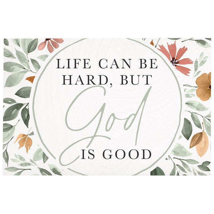 Wooden Postcard-Life Hard God Good (4" X 6")