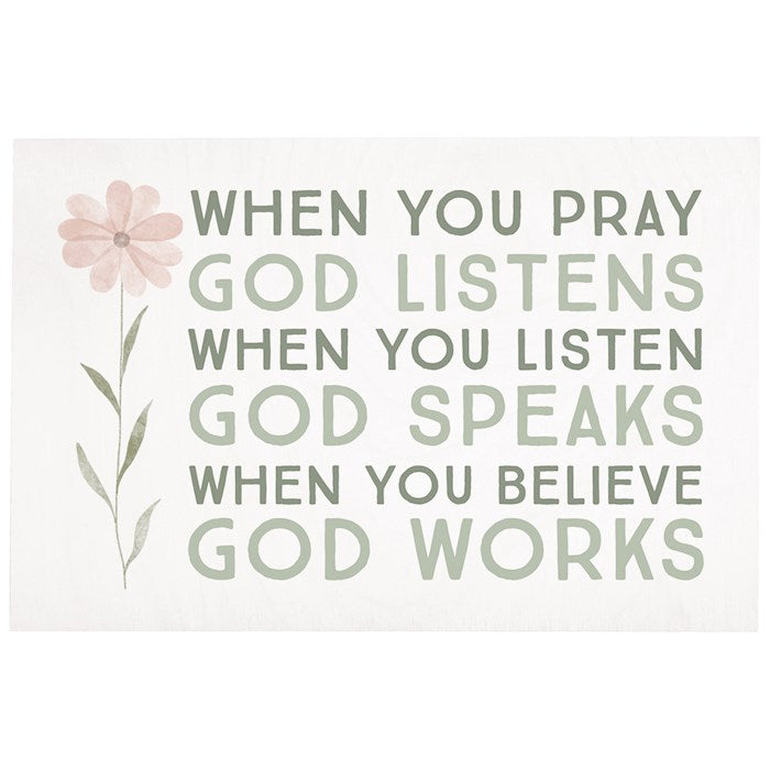 Wooden Postcard-When You Pray God (4" X 6")