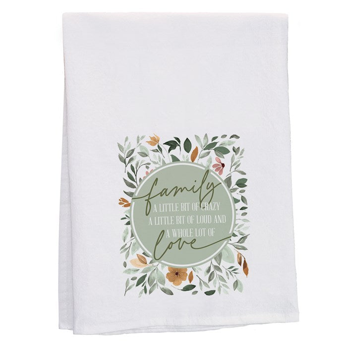 Tea Towel-Family Love Leaves (29" X 29")