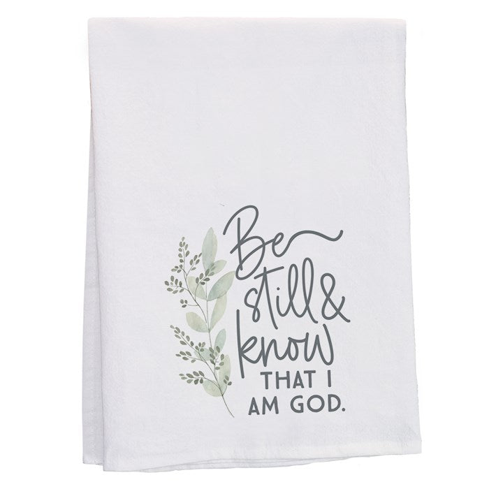 Tea Towel-Be Still &amp; Know (29" X 29")