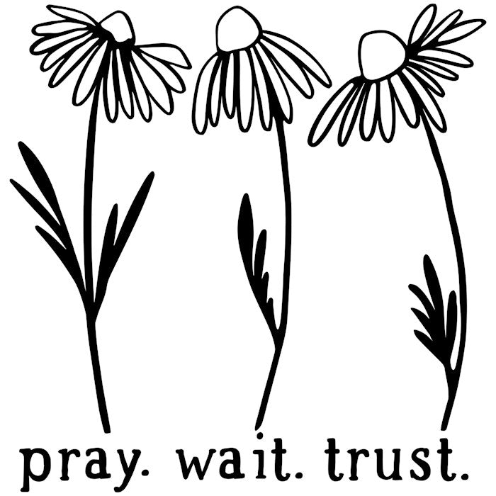 Vinyl Decal-Pray Wait (5" X 5")