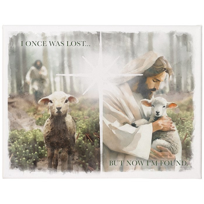 Wrapped Canvas-Lost Found Lamb (12" X 9")