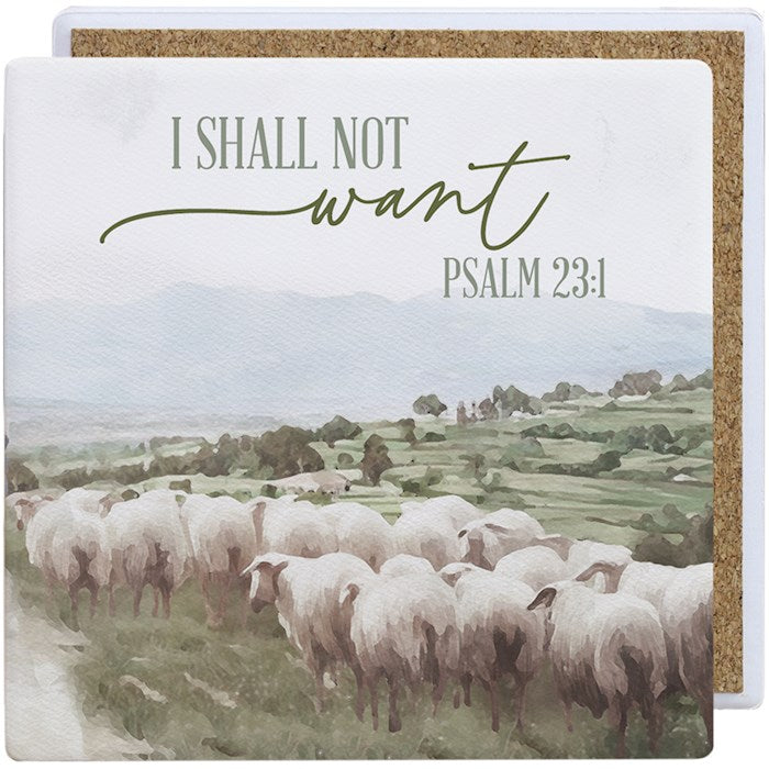 Coaster Square-Ceramic-Shall Not Want Flock (3.75" X 3.75")