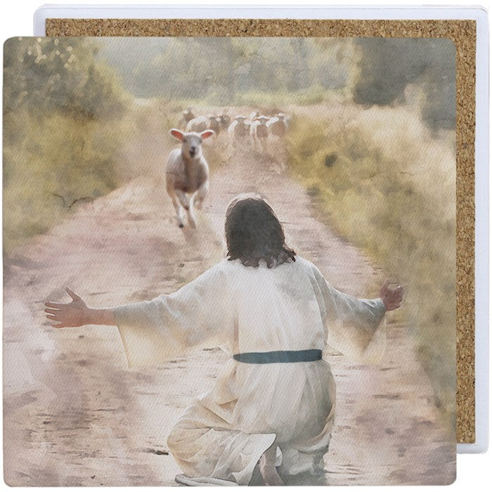 Coaster Square-Ceramic-Prodigal Lamb Returns (3.75" X 3.75")