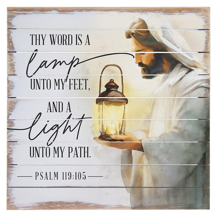 Perfect Pallet-Lamp Light Jesus (14" X 14")