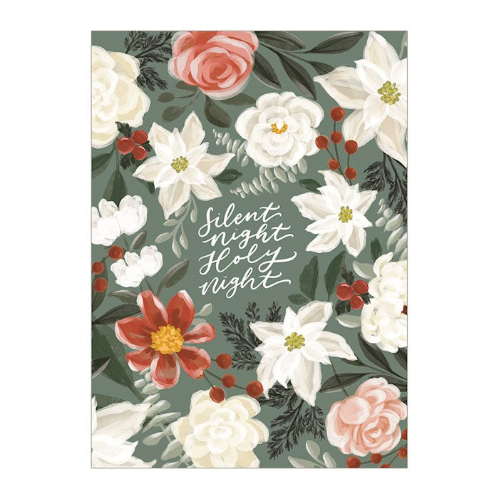 Boxed Card-Christmas-Holy Night Floral (Box Of 20)