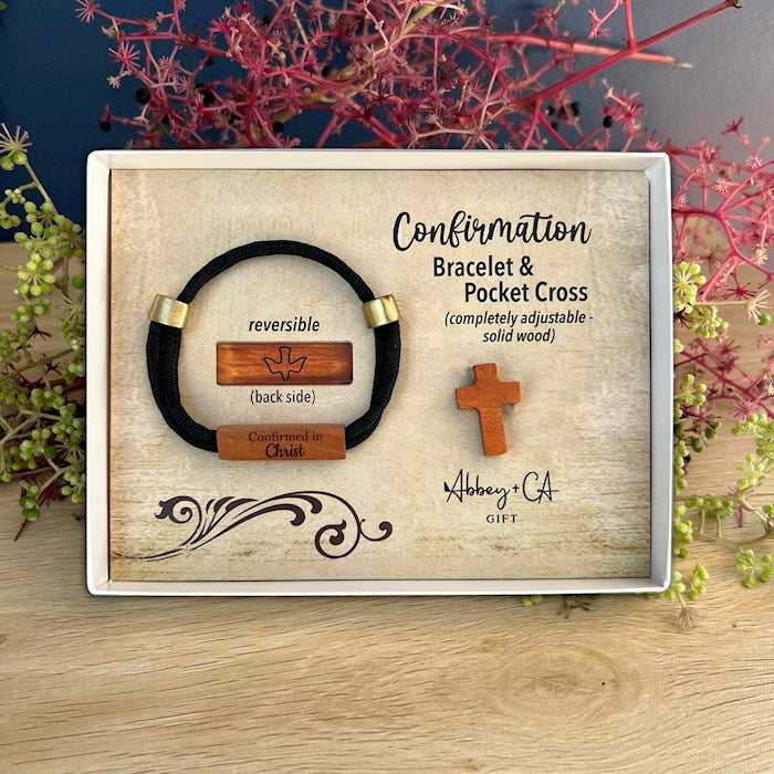 Bracelet &amp; Pocket Cross Set-Confirmation-Cedar