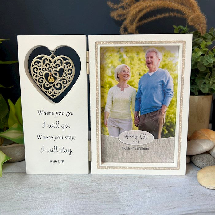 Frame-Hinged-50th Anniversary/Where You Go w/ Heart &amp; Charms