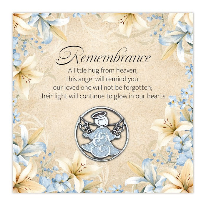 Lapel Pin-Angel-Remembrance-White Glitter