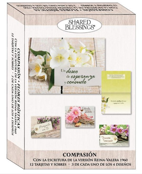 Boxed Card-Sympathy: Flores Rusticas (Rustic Flowers-Spanish) (Shared Blessings) (Box Of 12)