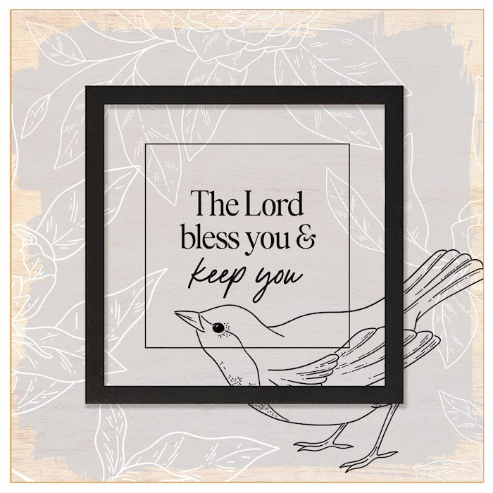 Plaque-Layered Grace-The Lord Bless You (6" x 6")