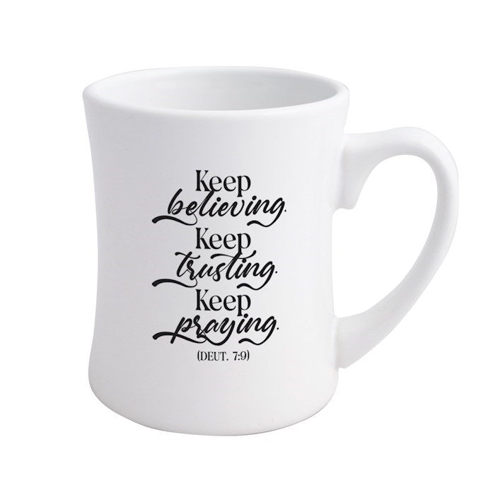 Mug-Keep Believing Keep Trusting Keep Praying-Designer Coffeehouse (19 Oz)