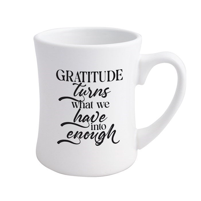 Mug-Gratitude Turns What We Have Into Enough-Designer Coffeehouse Style (19 Oz)