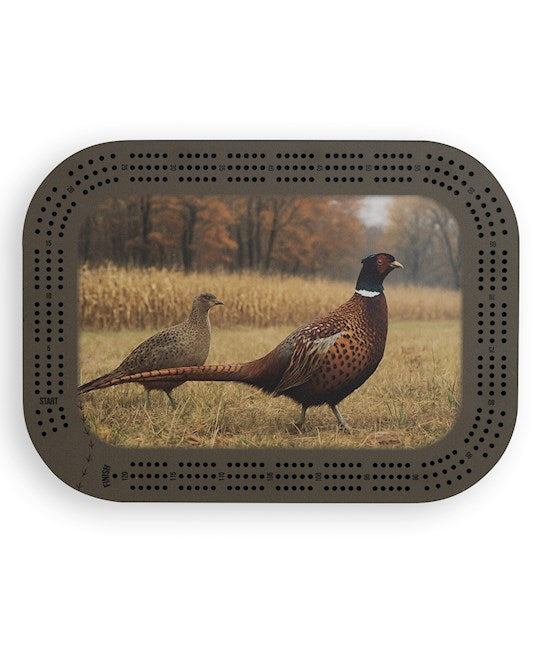 Cribbage Board-Pheasants (11.5" x 8.375")