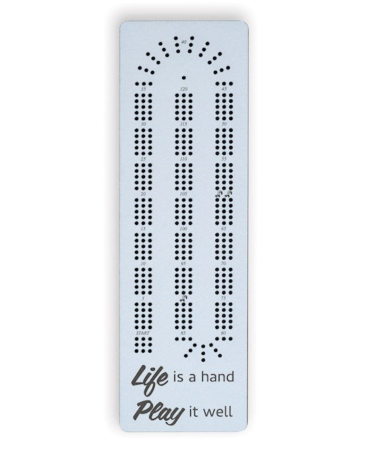 Cribbage Board-Life Is A Hand Play It Well (4" x 13")