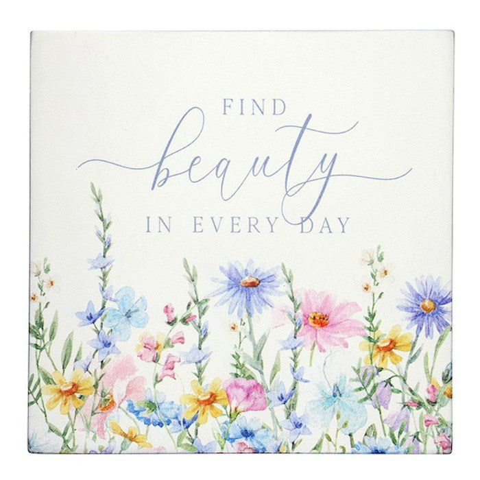 Word Block-Find Beauty (5" Sq.)