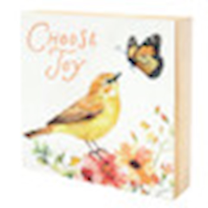 Word Block-Choose Joy/Wings Love (5" Sq.)
