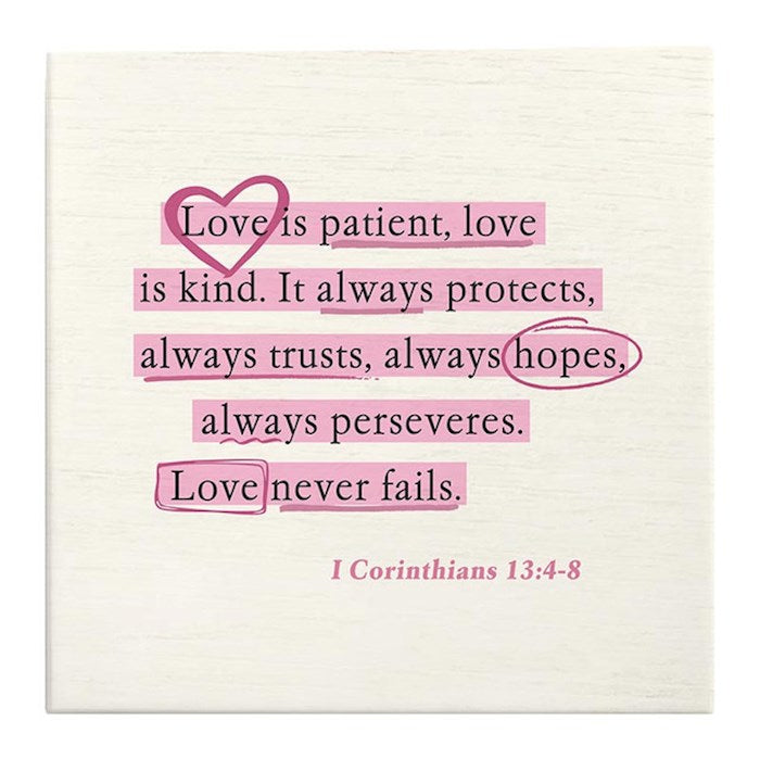 Word Block-Love Is Patient (5" Sq.)