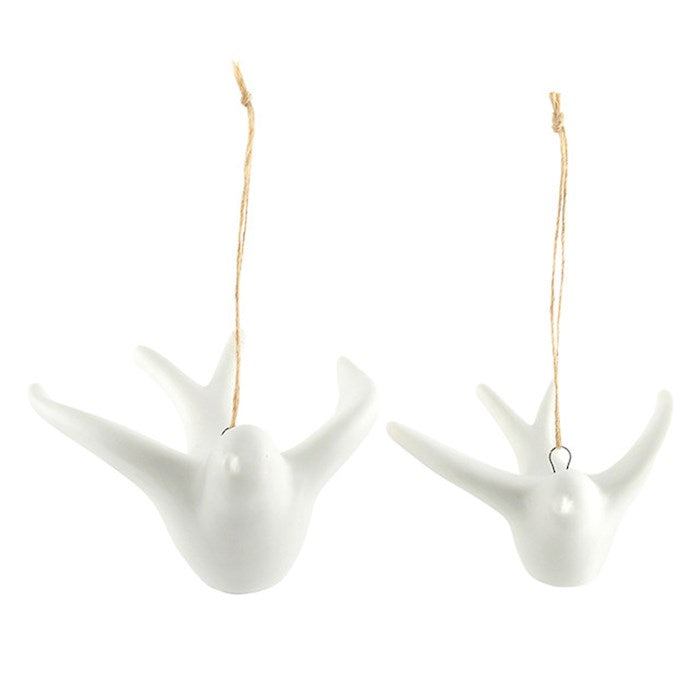 Ornament-Ceramic Bisque Dove Ornament Set (2)