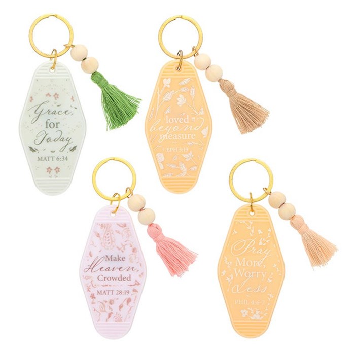 Display-Keychain-Motel Key Beaded Assortment (Tub Of 24)
