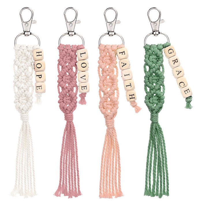 Display-Keychain-Crochet w/Words Of Faith Assortment (Tub Of 24)