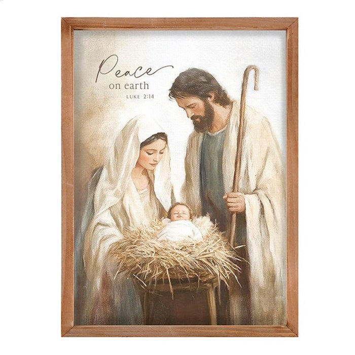 Framed Linen-Peace On Earth (5" x 7")