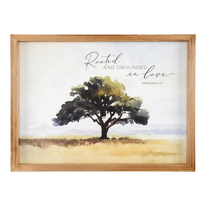 Framed Linen-Rooted &amp; Grounded (16" x 12")