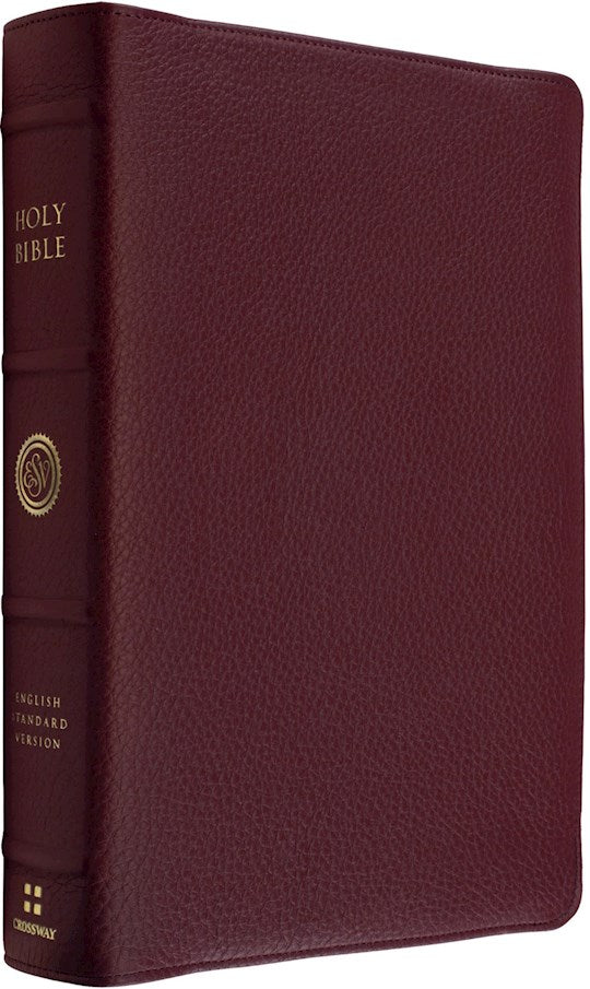 ESV Heirloom Bible Veritas: Single Column Edition-Bordeaux Calfskin w/Full Yapp