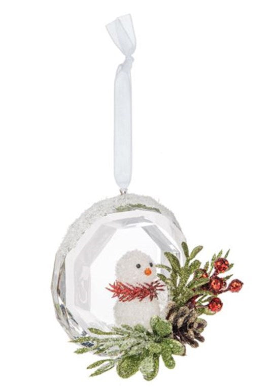 Ornament-Krystal Snowglobe Snowman (3 1/4") (Shipping Sep 2026)