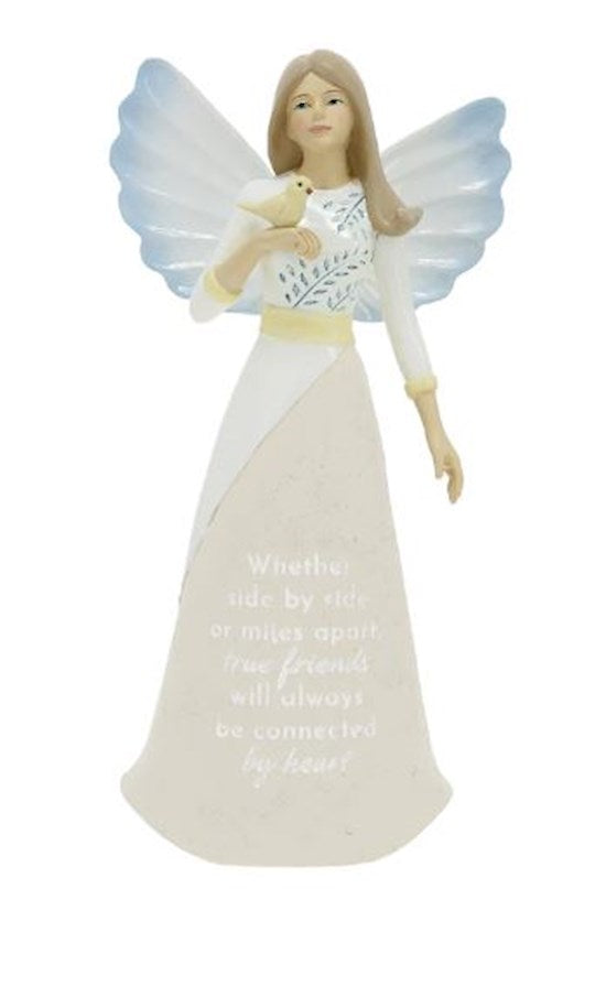 Figurine-Wings of Comfort-Angel With Bird-True Friends (8")