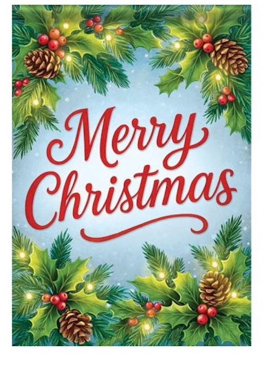 Flag-Garden-Durasoft-Merry Christmas Holly (12.5" x 18")