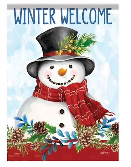 Flag-Garden-Durasoft-Snowman Pinecones (12.5" x 18")