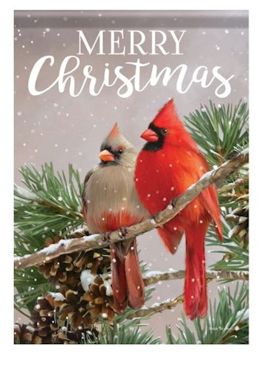 Flag-Garden-Durasoft-Winter Cardinal Pair (12.5" x 18")
