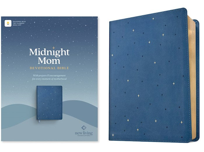 NLT Midnight Mom Devotional Bible Filamant Enabled (RL)-Starlit Navy LeatherLike