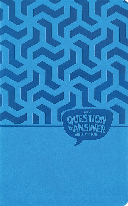 NIrV Question And Answer Bible For Kids (Comfort Print)-Blue Leathersoft