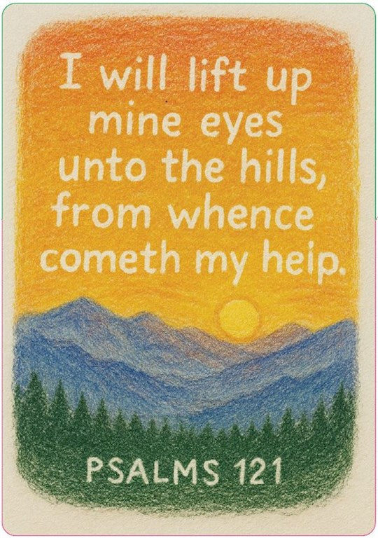Sticker-I Will Lift Up Mine Eyes Unto The Hills (Psalm 121) (Pack Of 10) (*Exclusive)